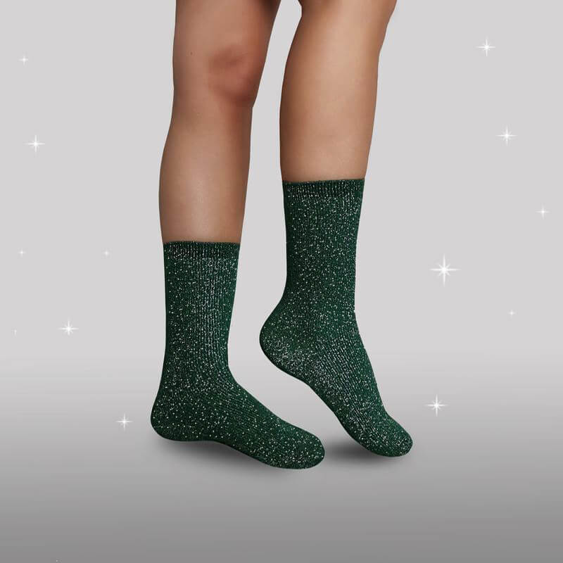 Grønne Glitter Strømper kvalitets glitter sokker – Glitterfox.dk