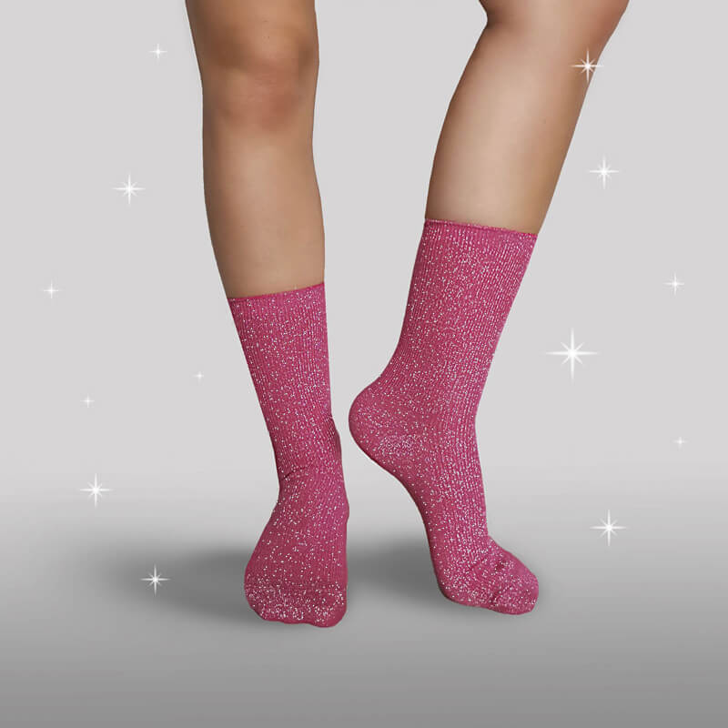 Hot Pink Glimmer elegante glitter sokker her – Glitterfox.dk
