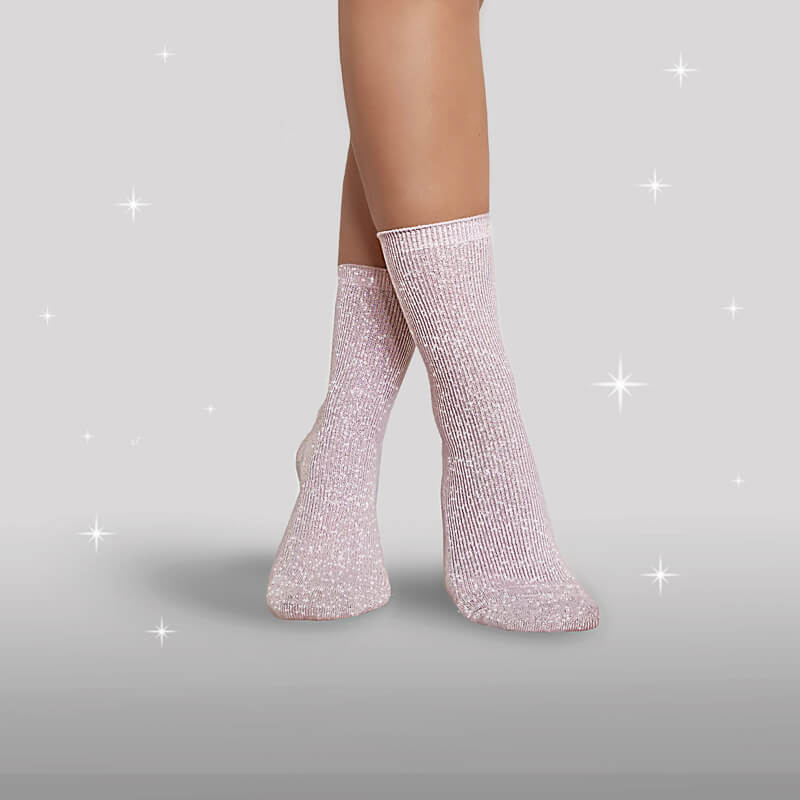 Peck Scully picnic Pink Glimmer Strømper ←Køb prinsesse-fine glitter sokker her – Glitterfox.dk