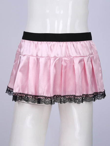 Pleated Satin Mini Skirt Sissy Panty Shop 