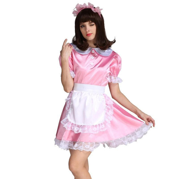 Sissy Gloria Lockable Satin Maid Dress Sissy Panty Shop