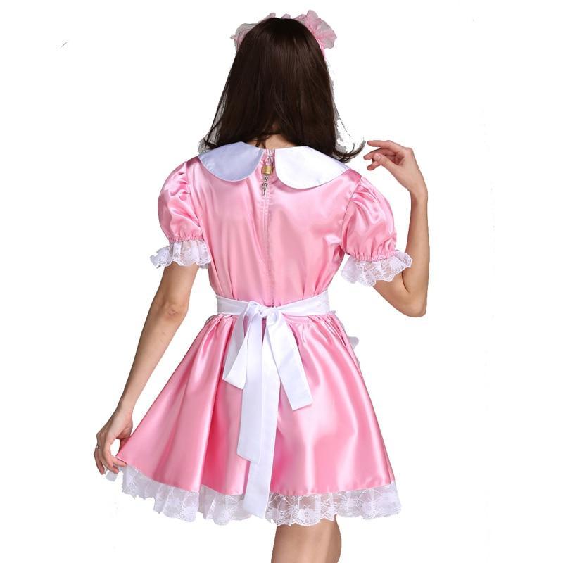 Sissy Gloria Lockable Satin Maid Dress Sissy Panty Shop