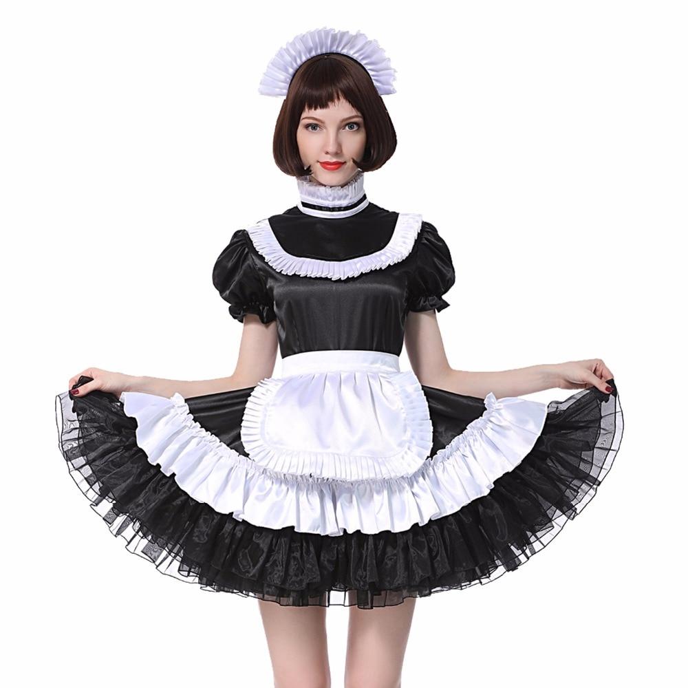 Sissy Maid Lockable Satin Dress Sissy Panty Shop