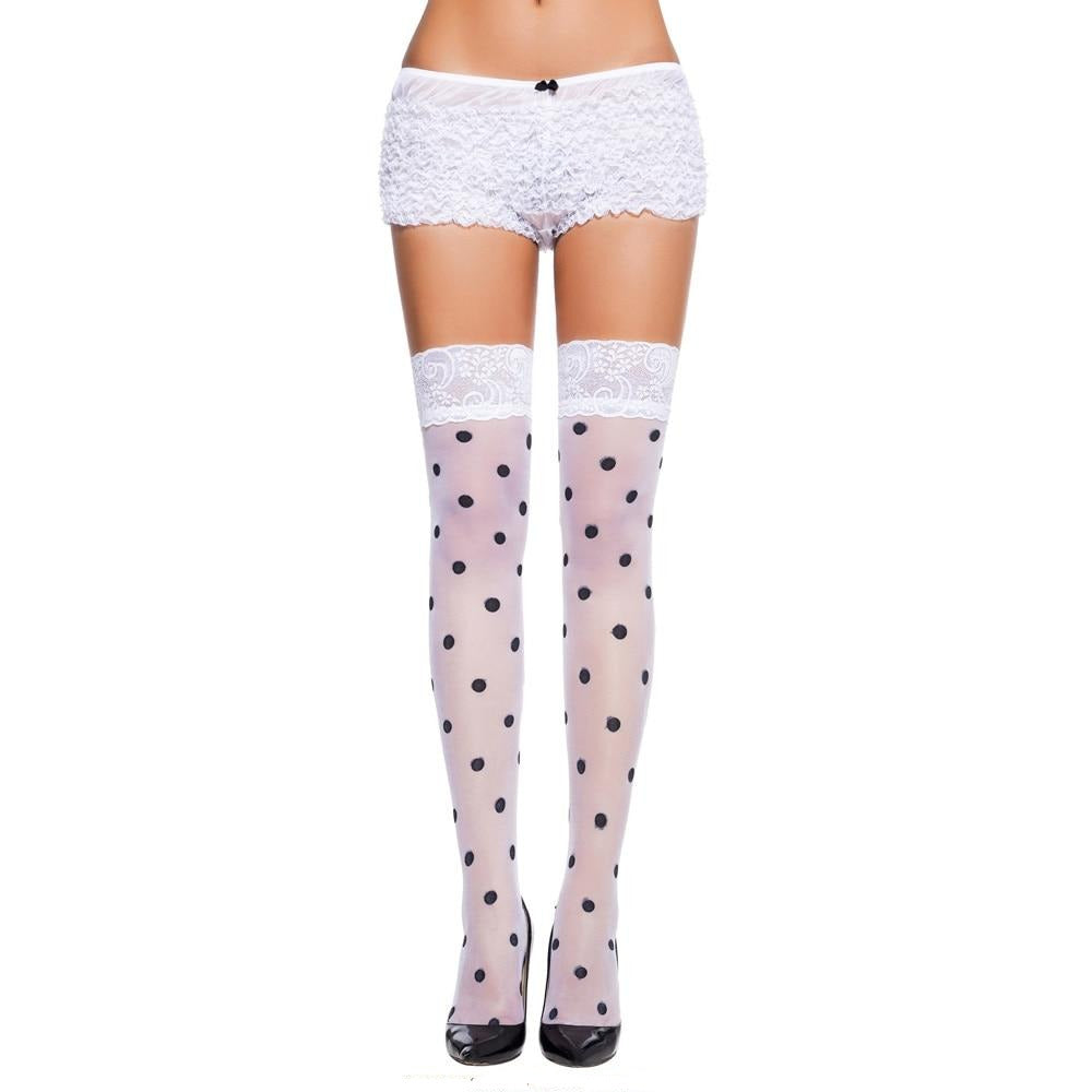 polka dot thigh highs