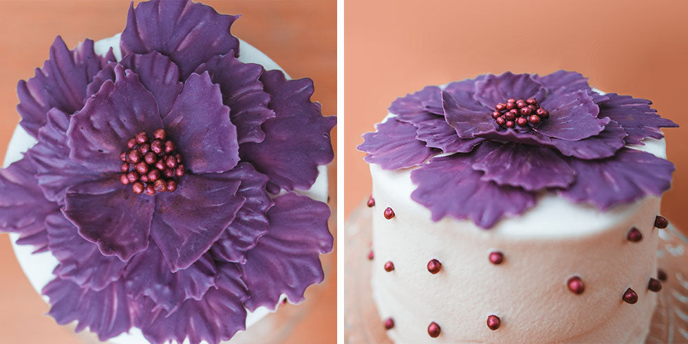 Joan's Purple Brush Stoke Peony Cake