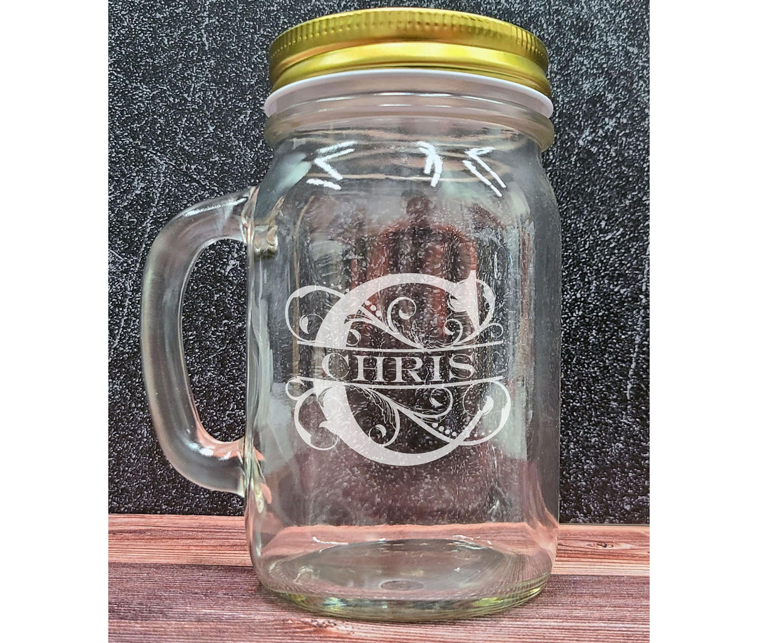 Custom Engraved Mason Jar Glass from EngraveMeThis