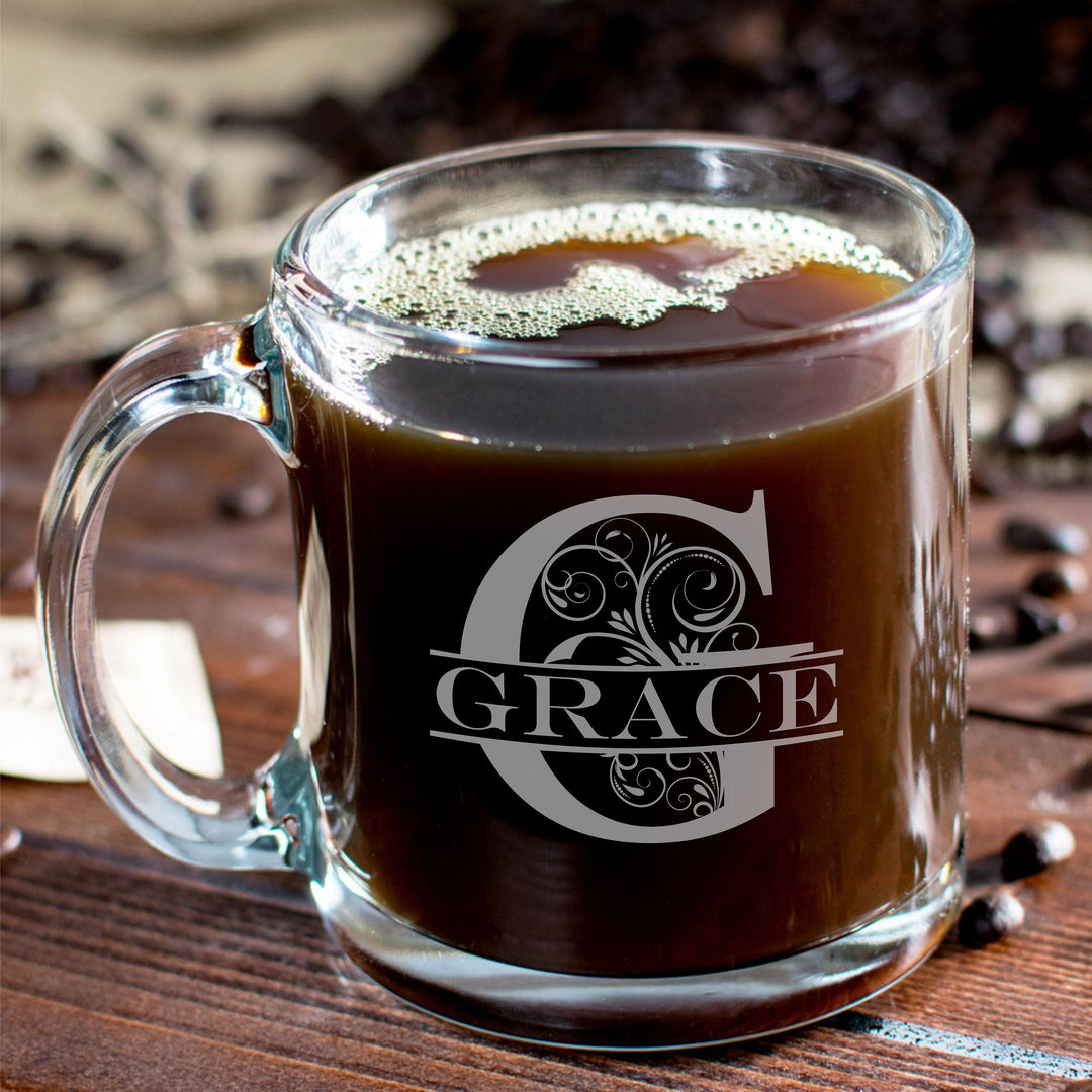 Personalized Glass Coffee Mug or Irish Coffee Mug