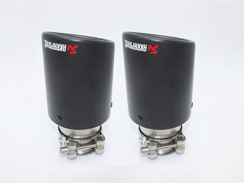 BMW Akrapović Exhaust Tip Matt Carbon Fiber set of two 76mm/89mm/101mm