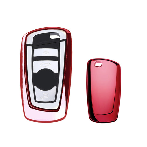 BMW F series Remote Key Fob Case Red/Silver