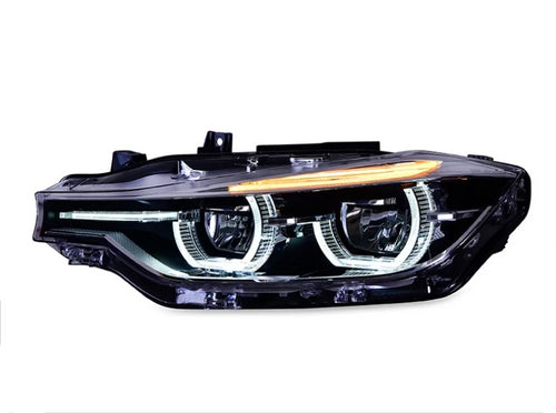 BMW F30 F35 3 Series Custom Headlights LED Angel Eyes Bi Xenon