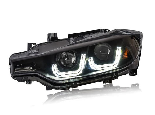 BMW F30 F35 3 Series Custom Headlights LED Angel Eyes Xenon