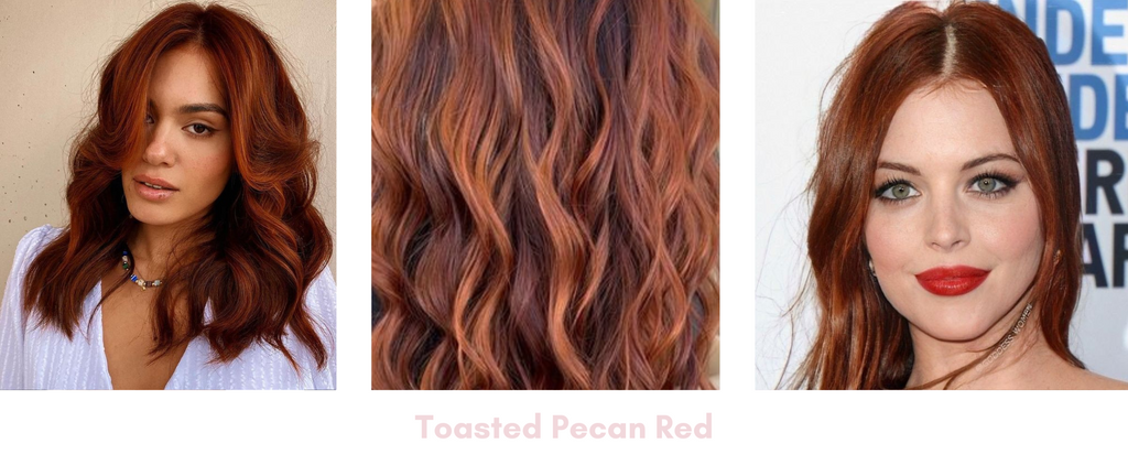 toasted pecan red , hair color trend