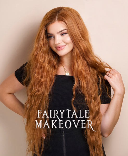 Ginger wig with mermaid waves for a Disney Princess Merida inspired Halloween makeover