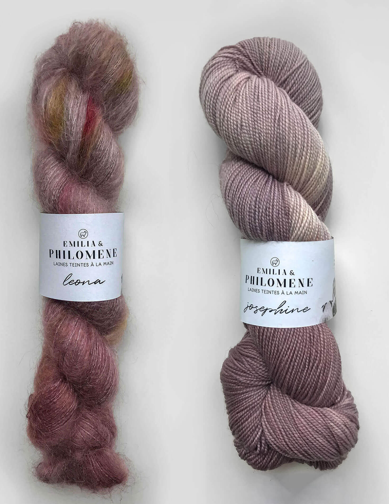 Emilia and Philomene - Hand dyed yarn - Les Argues Roses