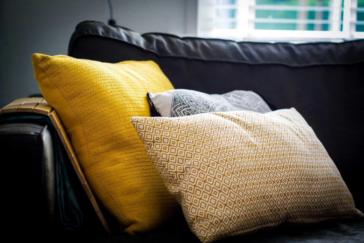 Cushions on Sofa as an Idea to Hide a Gift