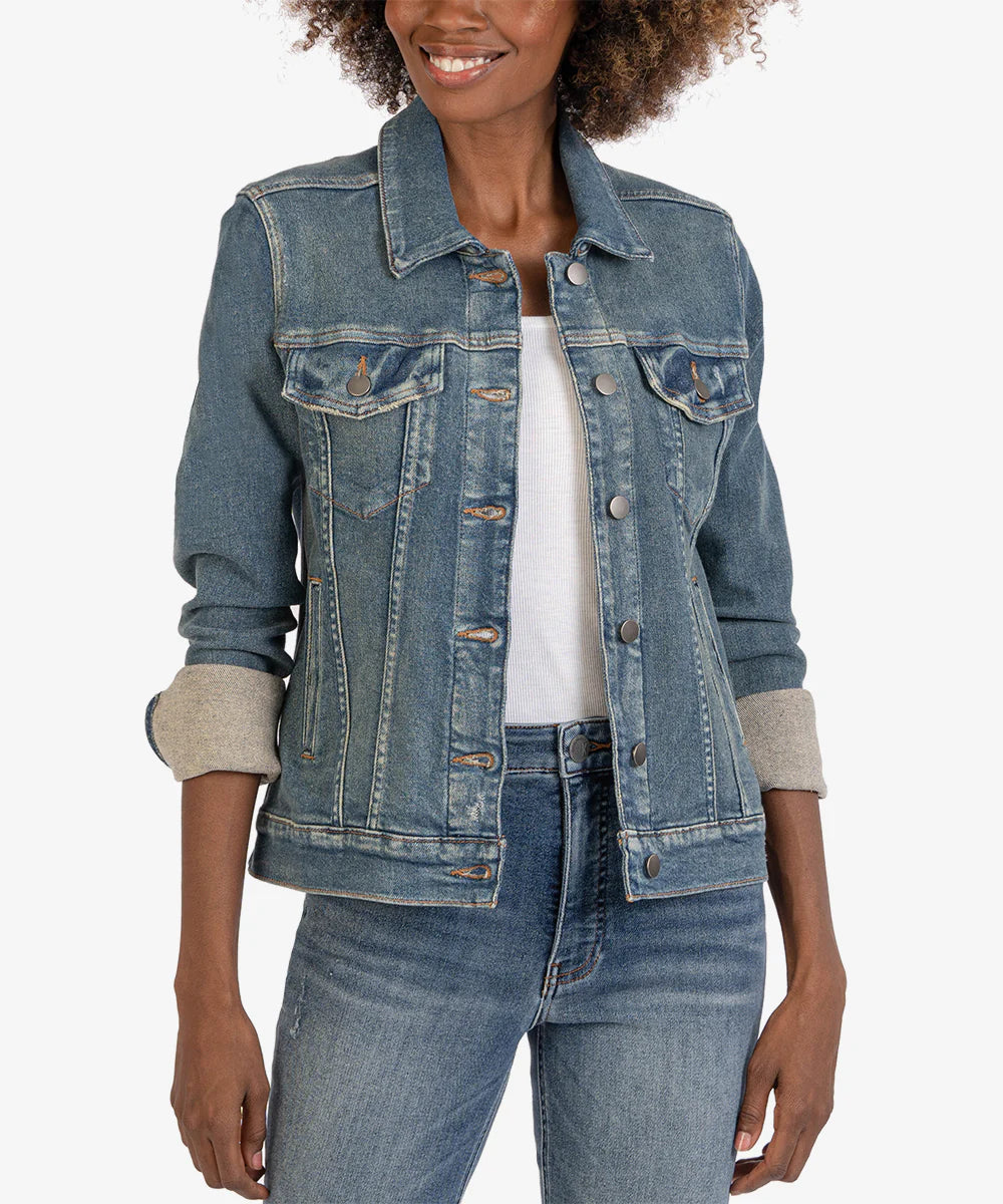 Jacqueline Crop Fascinated Wash Denim Jacket