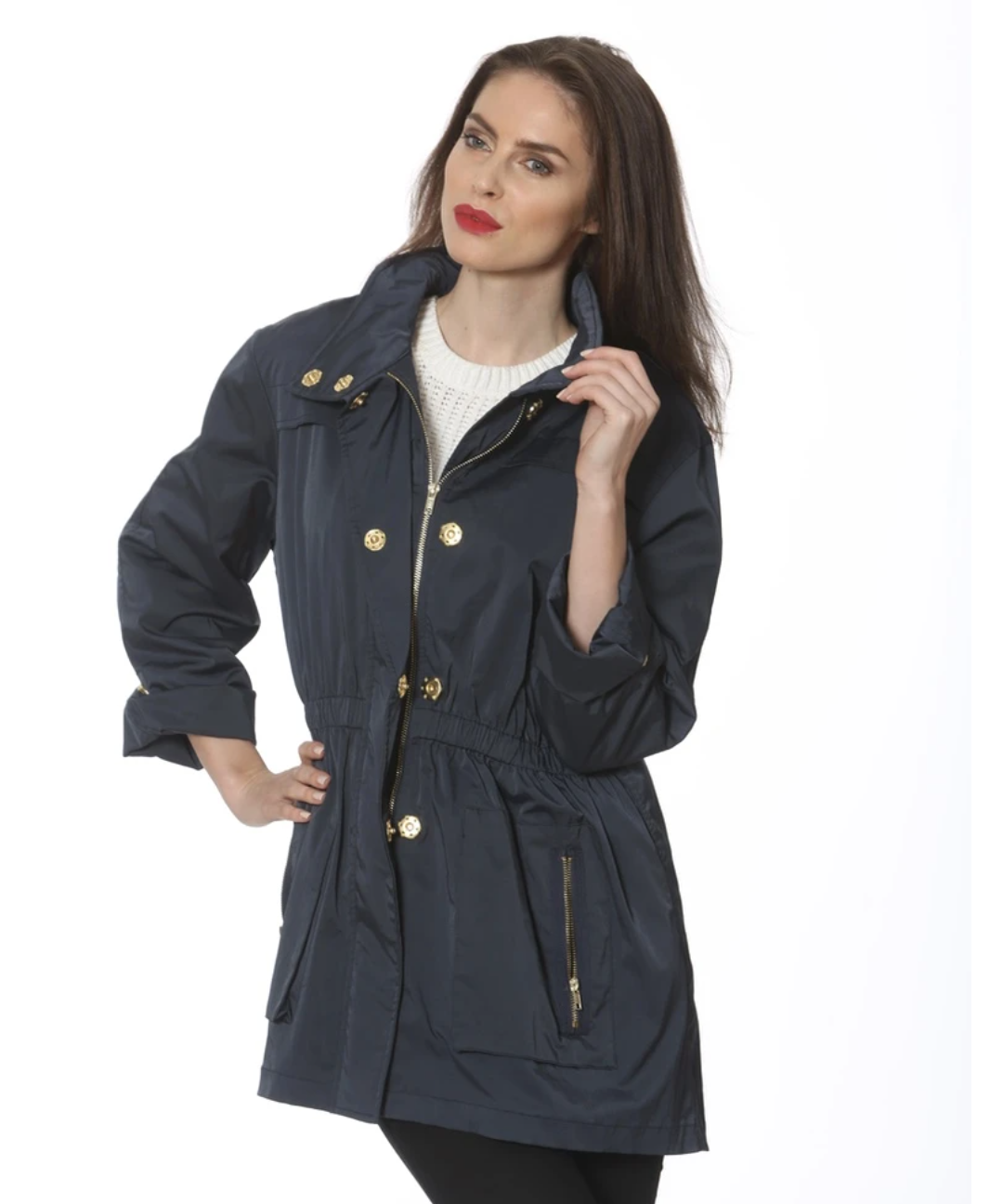 Ciao Milano Anna Waterproof Jacket (Tess Style) Navy