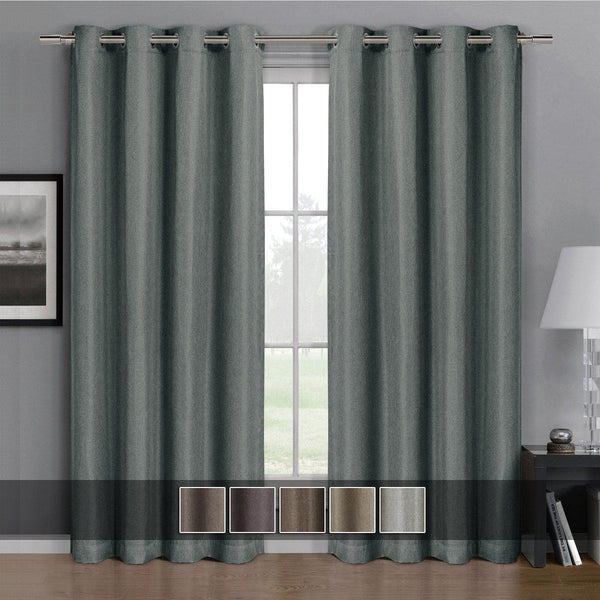 Gulfport Faux Linen Blackout Weave Curtains With Grommets Single Panel-Royal Tradition-Egyptian Linens