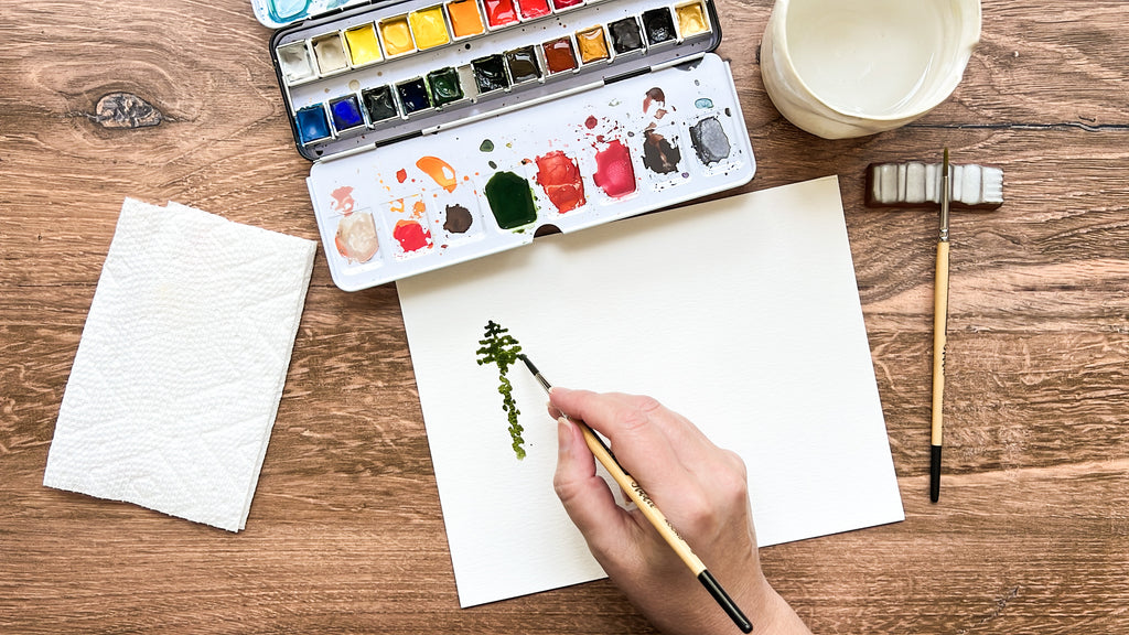 How to paint watercolor trees