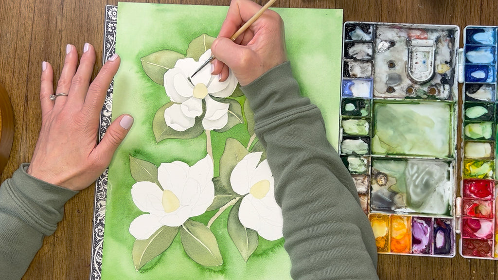 How to paint magnolia flowers