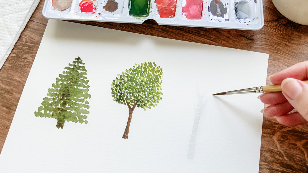 Watercolor tree to paint