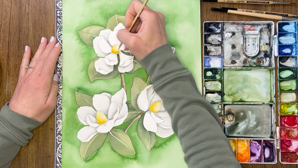How to paint flowers with watercolor
