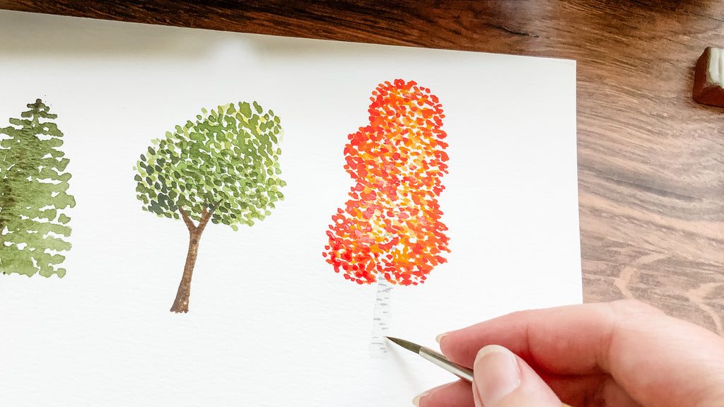 How to paint aspen trees in watercolor