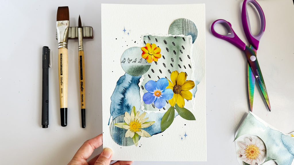 Mixed media collage tutorial for beginners