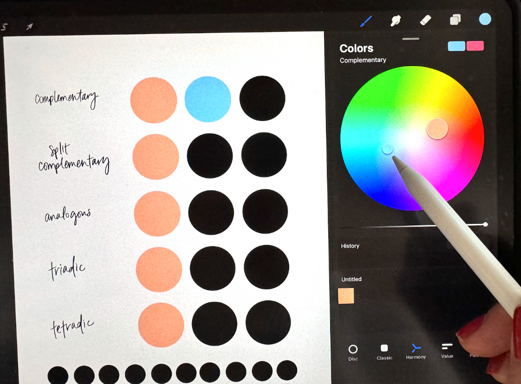Picking colors in Procreate