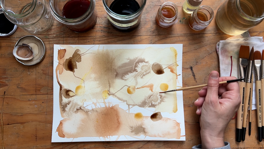 How to paint loose strokes in ink