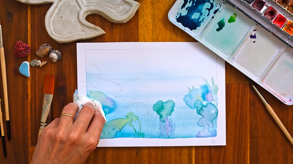 How to make texture with watercolor