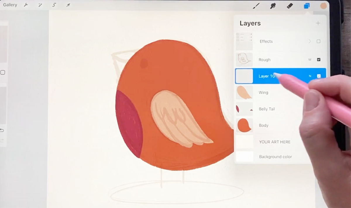 How to layer in Procreate