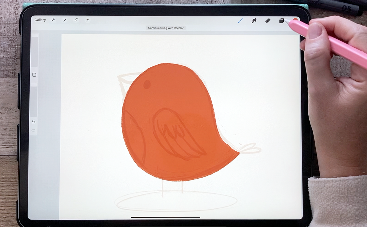 How to drop fill colour in Procreate