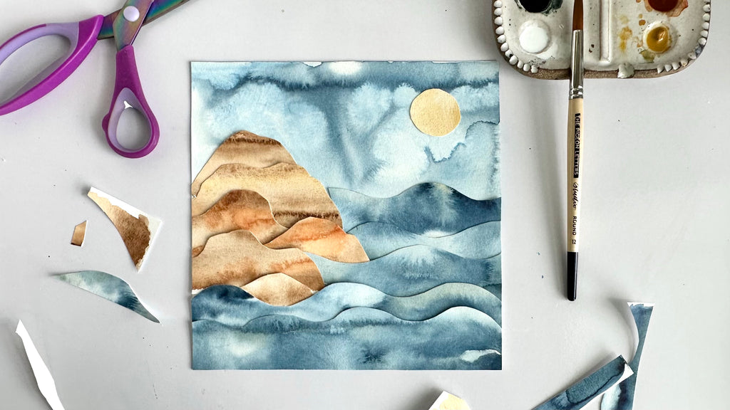 How to make a beach watercolor paper tutorial