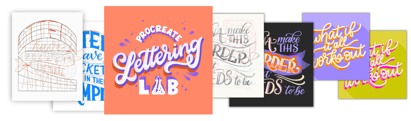 hand lettering layouts for procreate