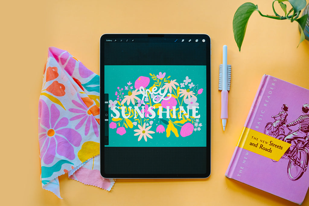 how to create a floral lettering card in procreate