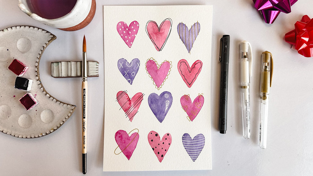 watercolor valentine's day card
