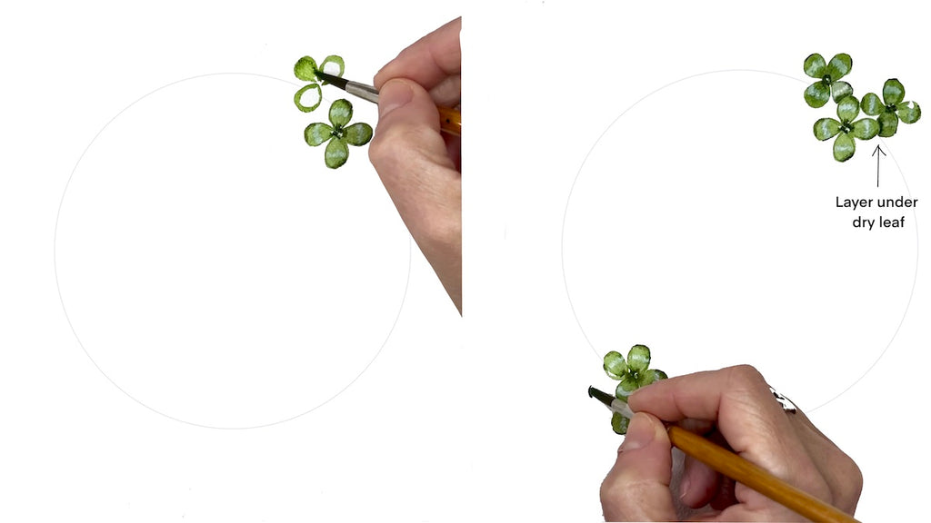 How to paint watercolor shamrocks