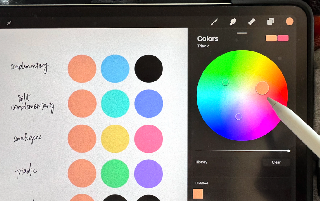 How to pick colors in Procreate