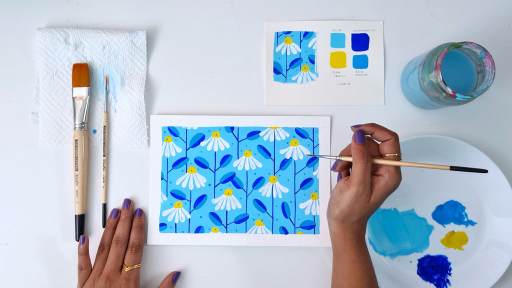 How to paint a pattern with flowers