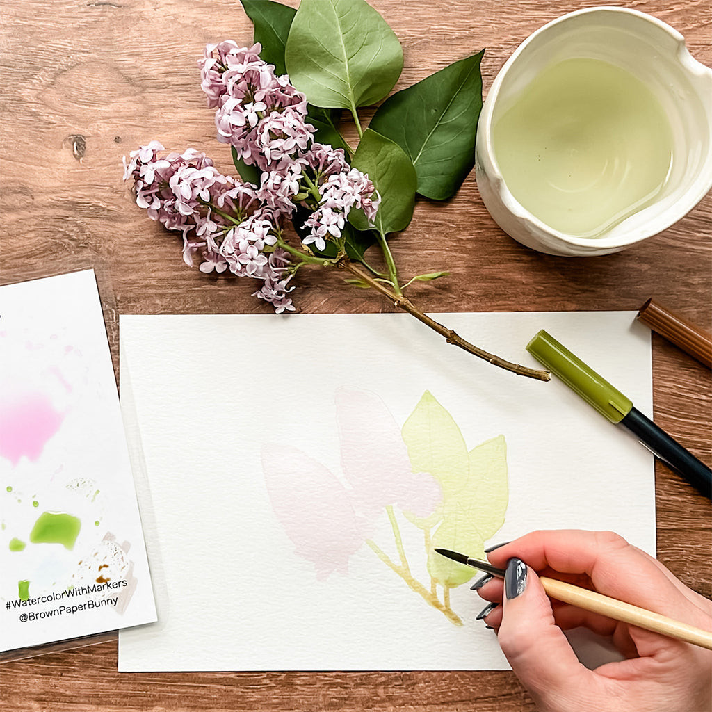 How to paint flowers using water-based markers