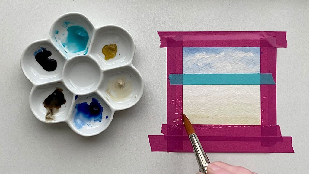 How to paint watercolor sand