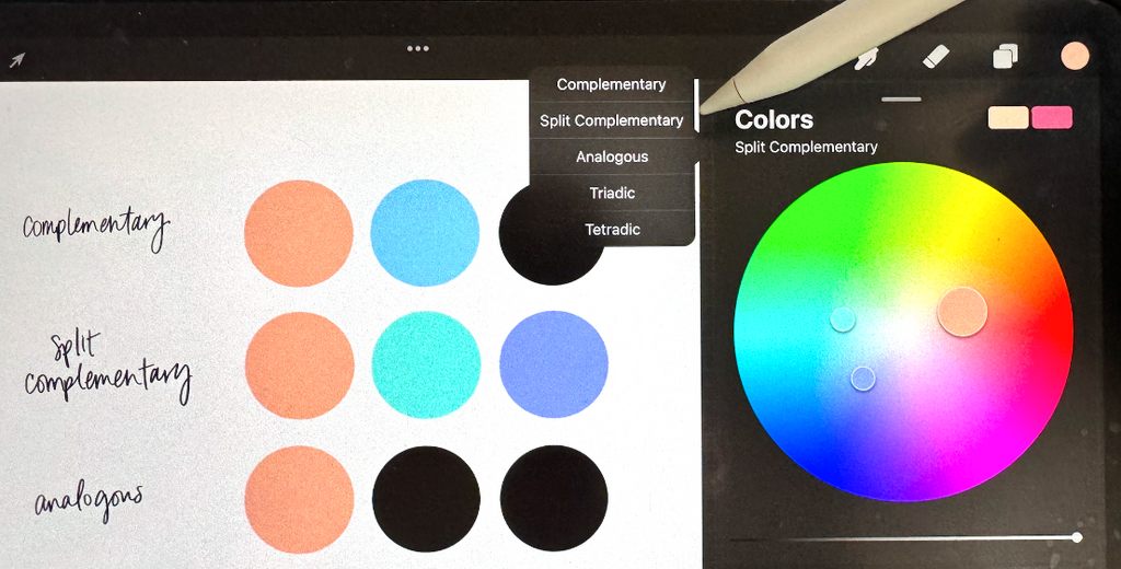 How to use split complimentary colors