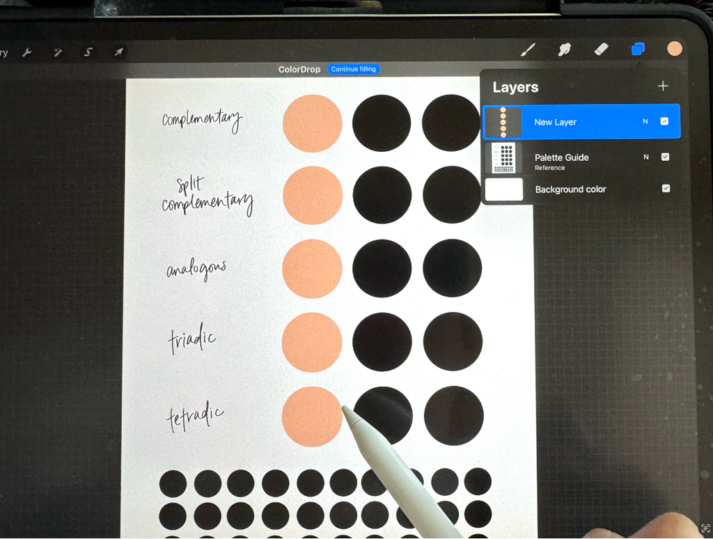 How to pick colors in Procreate