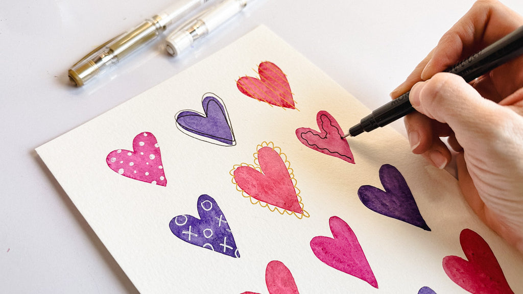 Valentine's day watercolor tutorial