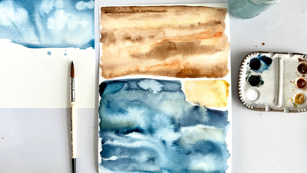 How to paint a watercolor beach