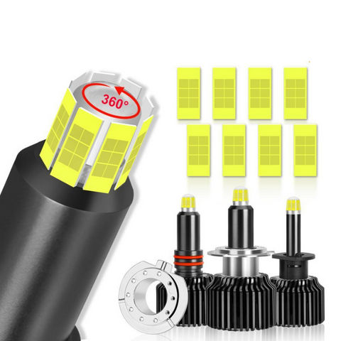 Kit Ampoules LED H8/H9/H11 Blanc pur 6500K Phares avants 72W – Donicars