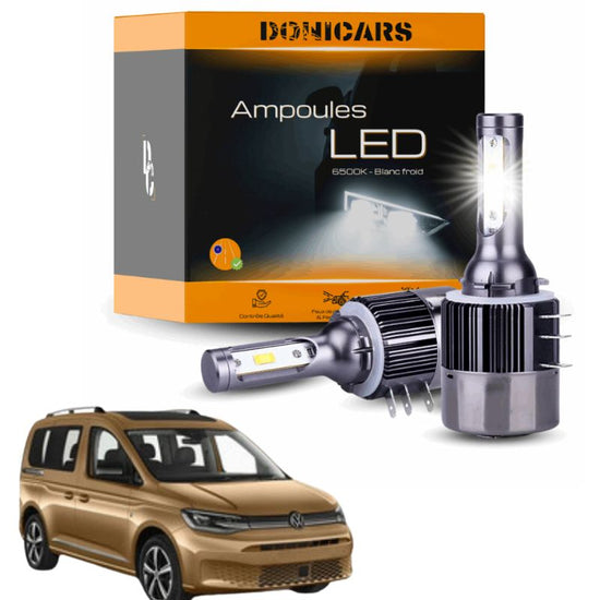 XELORD H4 LED Ampoules 6500K Blanche De Phares Avant De Voiture,Pour Auto  Lampe Feux De Croisement/Feux De Route(Pack de 2)