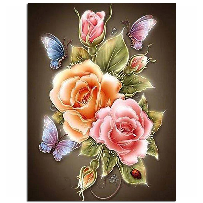 rose and butterfly designs