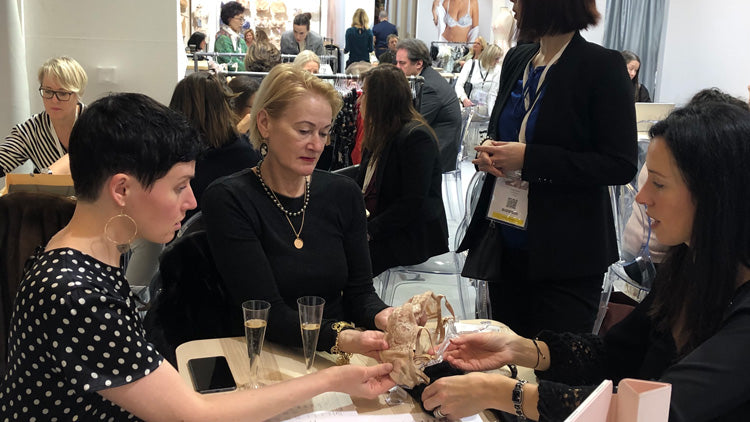 Jane and Emily at the Paris Lingerie Show